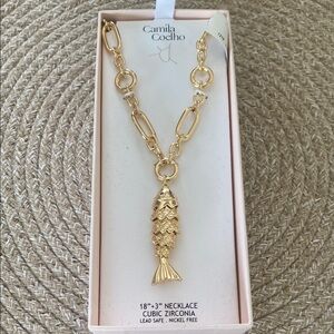 Camila Coelho Gold Fish Pendant Necklace
